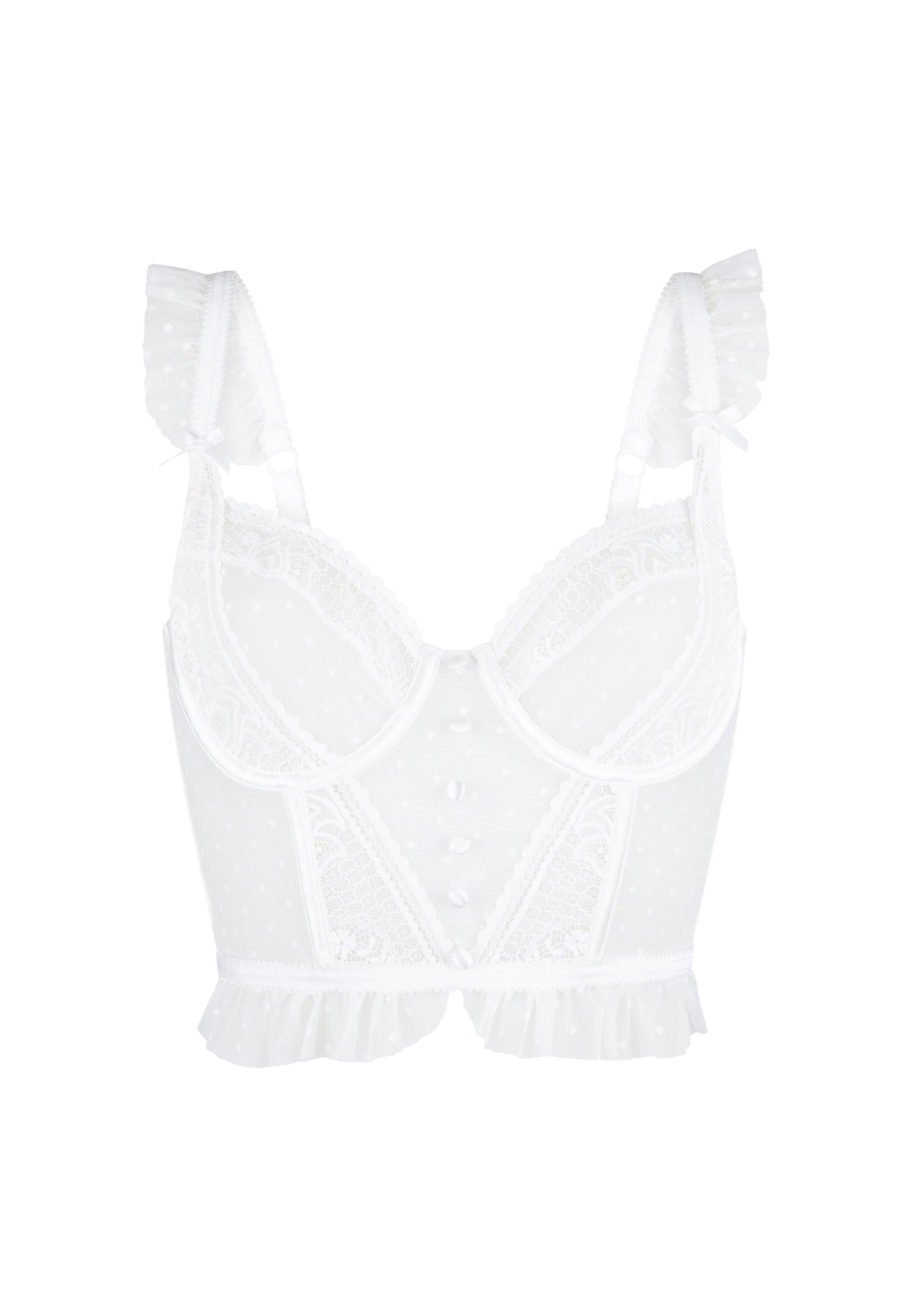 Bustino Reggiseno di LingaDore in bianco: frontale