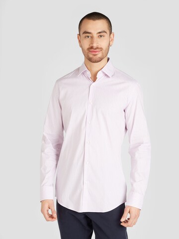 BOSS Slim fit Button Up Shirt 'HANK' in Purple: front