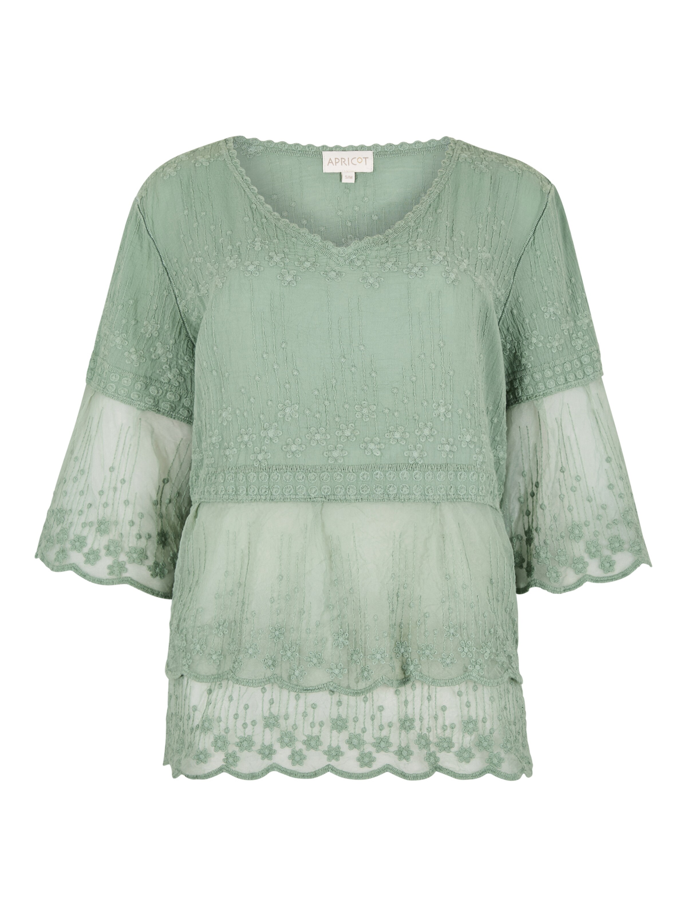 Apricot Bluse in Grün: Vorderseite