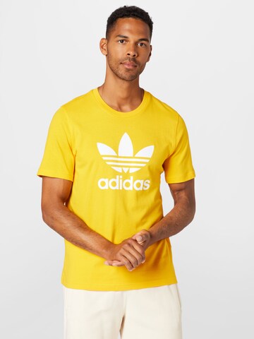 ADIDAS ORIGINALS Shirt 'Adicolor Classics Trefoil' in Geel: voorkant