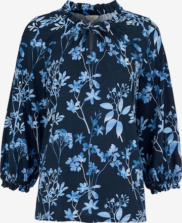 Cellbes of Sweden Gemustertes Jersey-Top mit Rüschenkante in Blau: Vorderseite