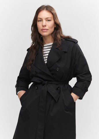 MANGO Between-Seasons Coat 'Angela' in Black: front