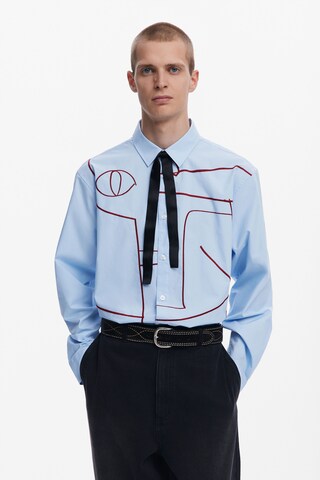Desigual Regular fit Button Up Shirt in Blue: front