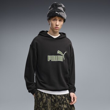 PUMA Sportsweatshirt 'Essentials Elevated No. 1' in Zwart: voorkant