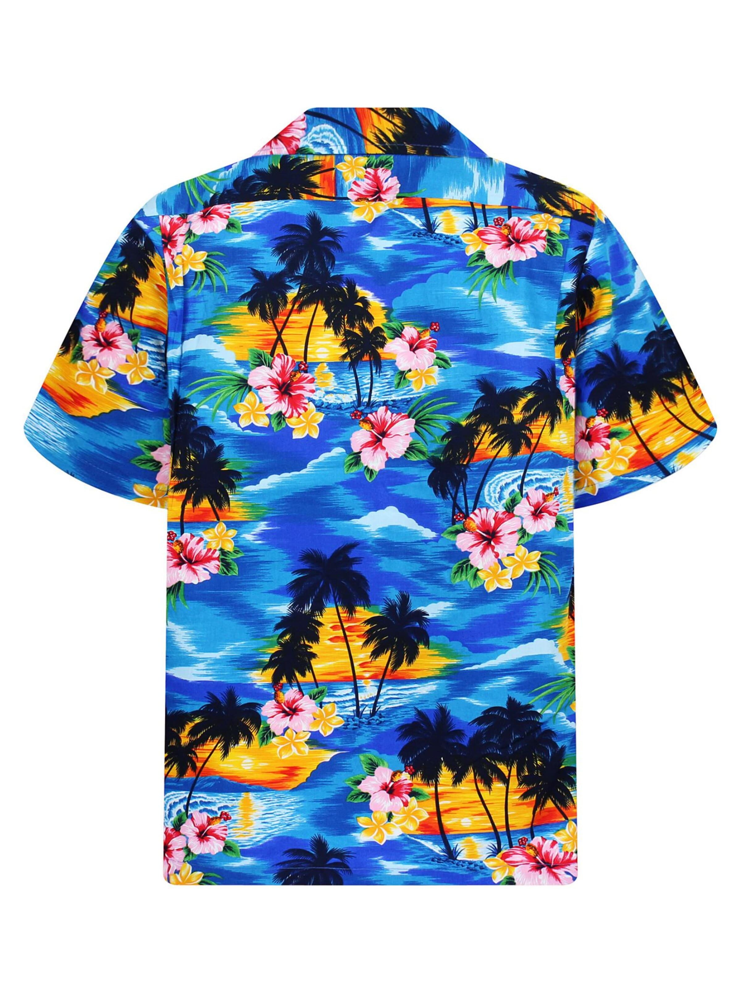 Pacific Legend Regular fit Button Up Shirt 'Rosa Blüte' in Blue