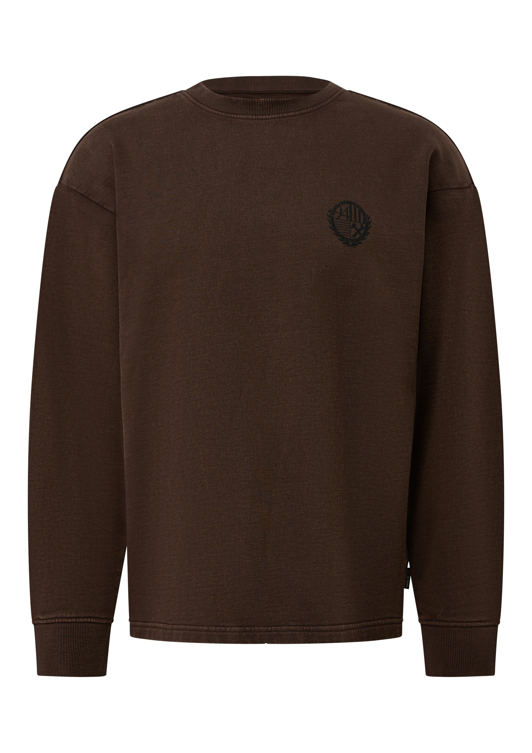 Sweat-shirt QS en marron : devant