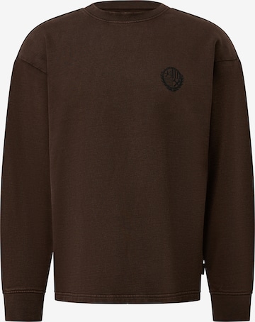 Sweat-shirt QS en marron : devant