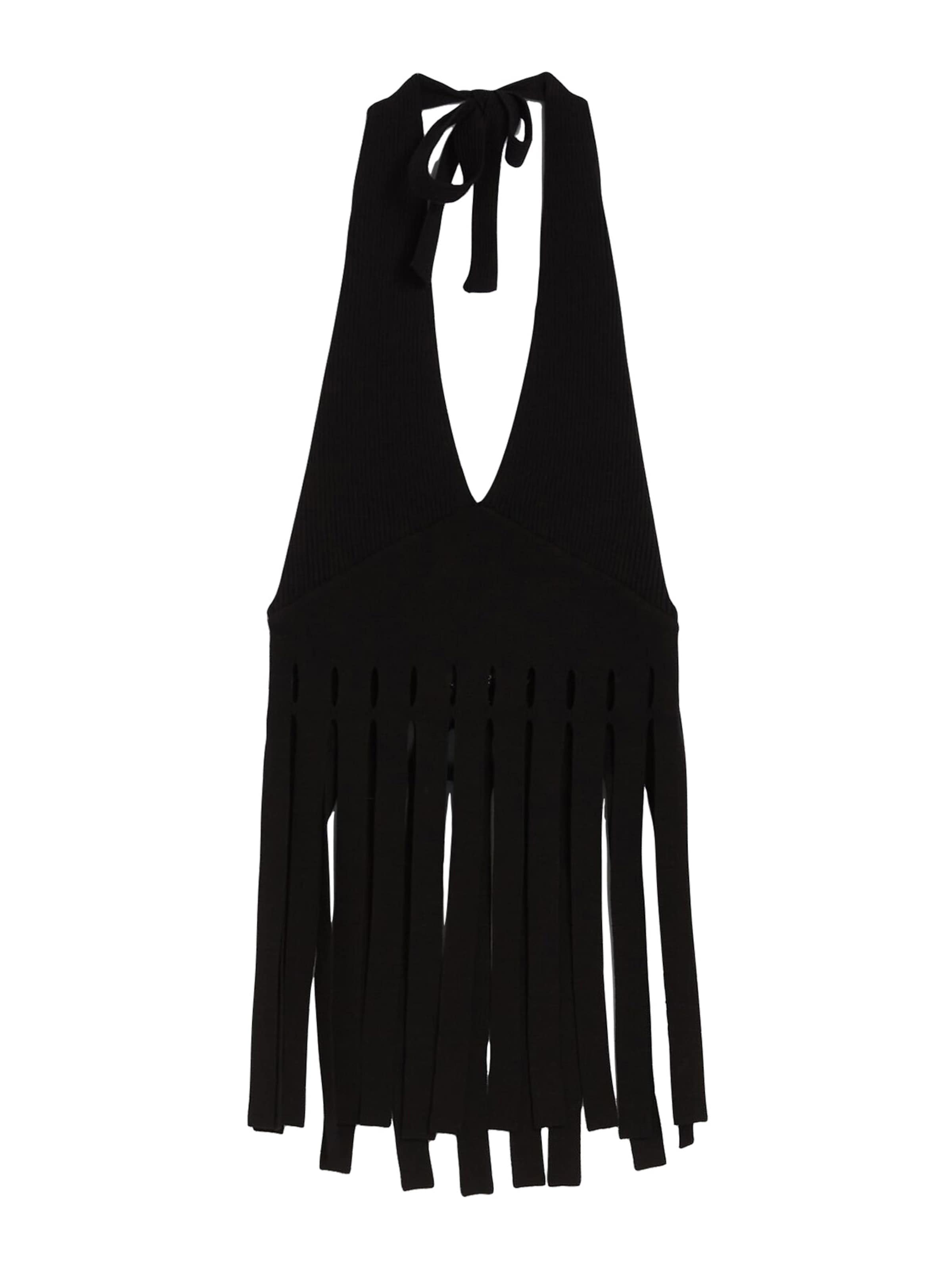 Bershka Top z dzianiny w kolorze czarny: przód