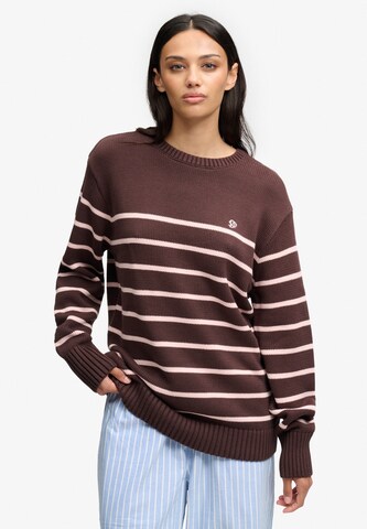 Pull-over oversize Superdry & Co en marron : devant