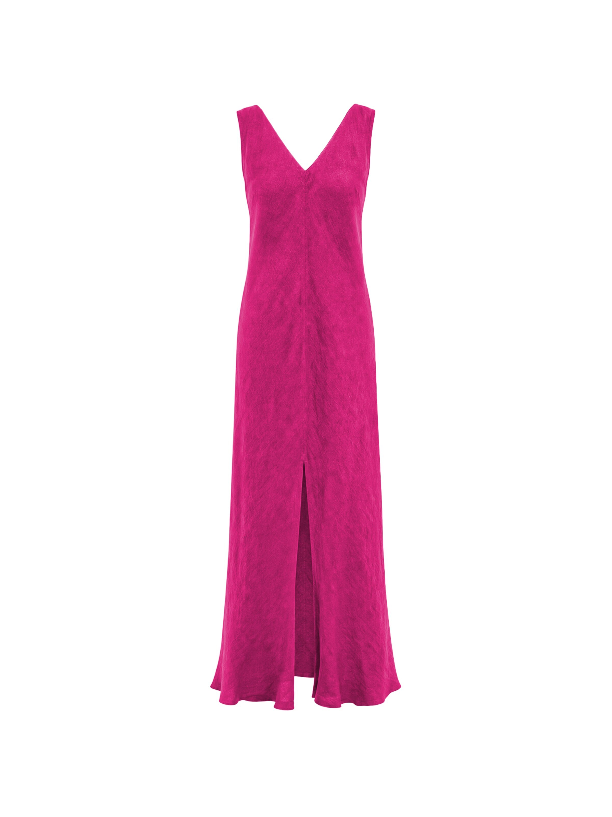 Haris Cotton Sukienka 'Maxi Linen Dress with V Neck' w kolorze różowy: przód