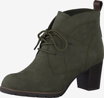 MARCO TOZZI Lace-Up Ankle Boots in Green: front