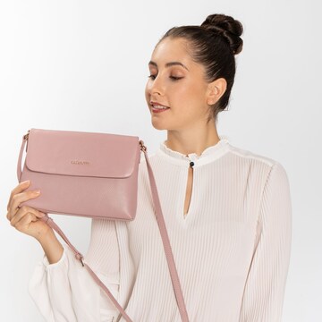 Borsa a tracolla 'Bologna Leather' di Lazarotti in rosa: frontale