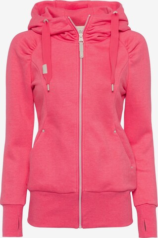 Ragwear Zip-Up Hoodie 'Gojji' in Pink: front