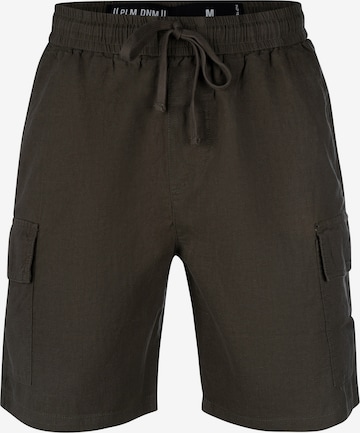 poolman Pants ' Leinen Cargoshorts Linen Trail ' in Black: front
