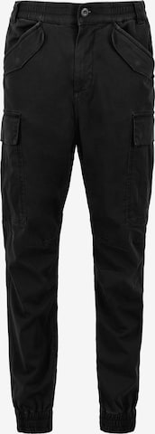 Effilé Pantalon cargo 'Airman' ALPHA INDUSTRIES en noir : devant
