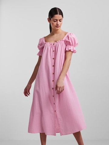 PIECES Рокля тип риза 'Vanessa' в розово: отпред