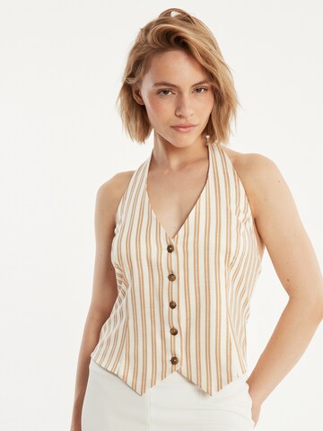 Ana Alcazar Gilet 'Zata' in Wit: voorkant