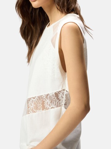 Maillot 'MOLLY MAGLIA JERSEY COTONE CON PIZZO' PINKO en blanc