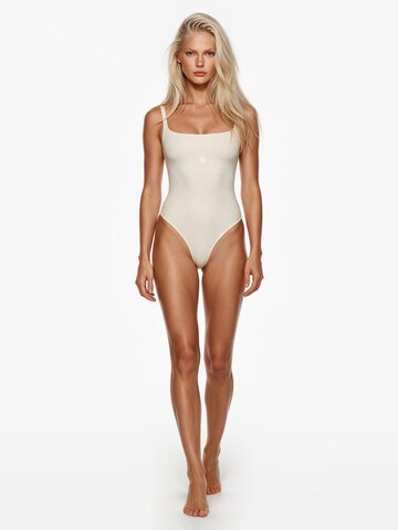 GOD SAVE QUEENS Bodi 'Second Skin Square-Neck Bodysuit' | bež barva