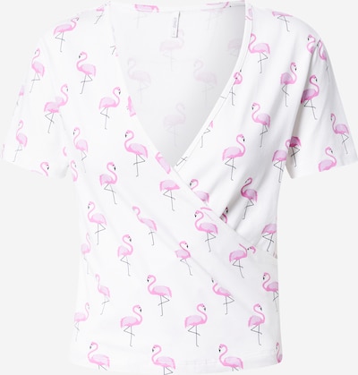 ONLY T-shirt 'CAROLA' en orchidée / rosé / noir / blanc, Vue avec produit