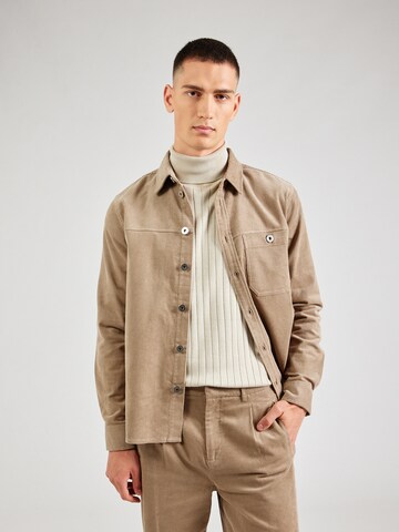 ABOUT YOU x Kevin Trapp Regular fit Button Up Shirt in Beige: front