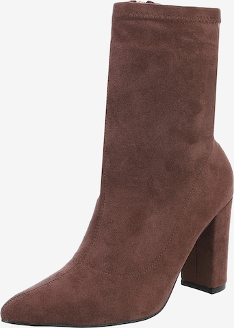 Ital-Design Stiefelette in Braun: Vorderseite