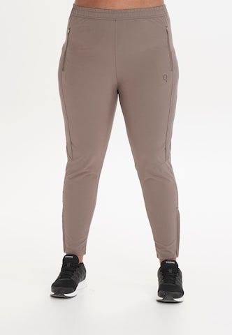 Q by Endurance Slimfit Leggings 'ISABELY' in Beige: voorkant