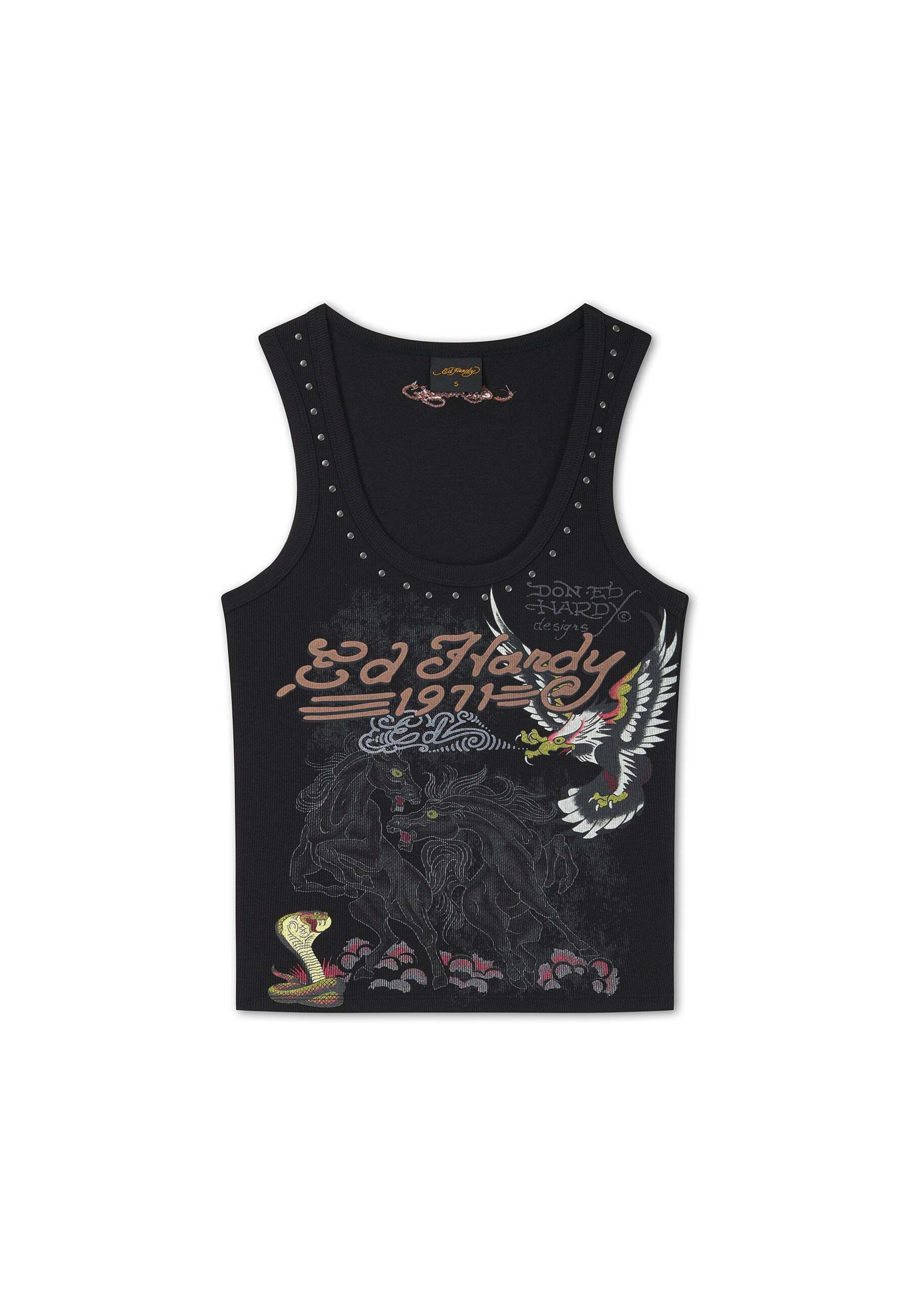 Ed Hardy Топ в черно: отпред