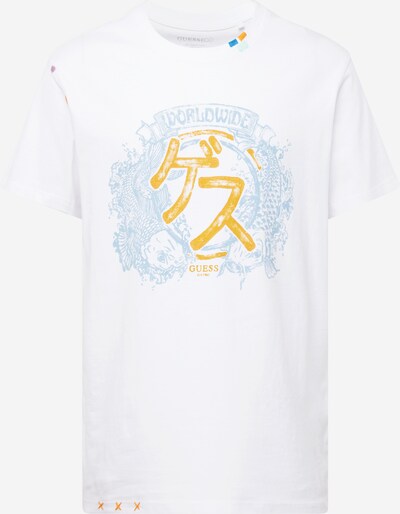 GUESS قميص 'Japanese Ideogram' بـ أزرق فاتح / زعفراني / أبيض, عرض المنتج