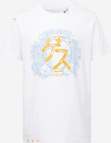 GUESS Shirt 'Japanese Ideogram' in Wit: voorkant