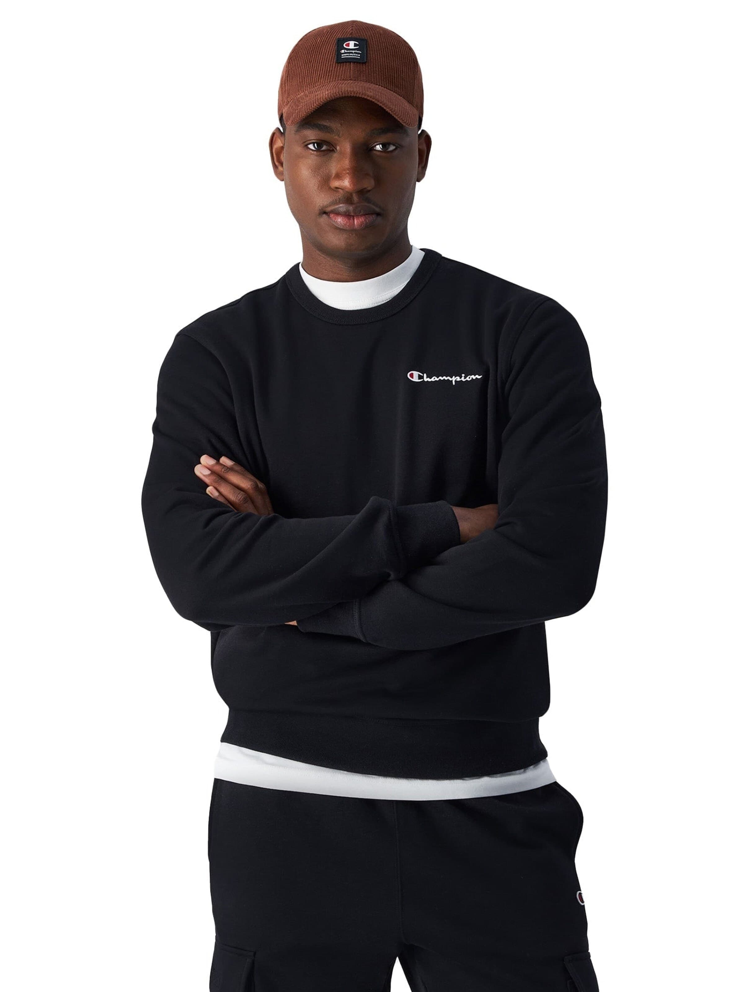 Champion Veste d’hiver 'CREWNECK SWEATSHIRT BLACK' en M en noir, Vue avec produit