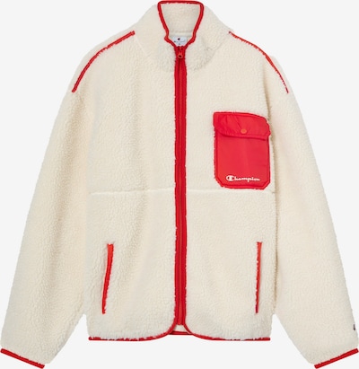 Champion Authentic Athletic Apparel Casaco de velo em vermelho / branco / branco lã, Vista do artigo