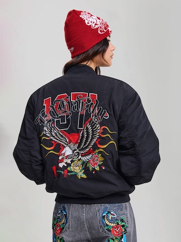 Ed Hardy Between-Season Jacket 'Gothic Flaming Eagle' in Black