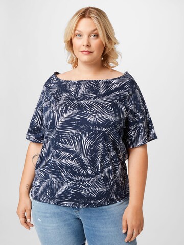 Michael Kors Plus Shirt 'PALM' in Blue: front