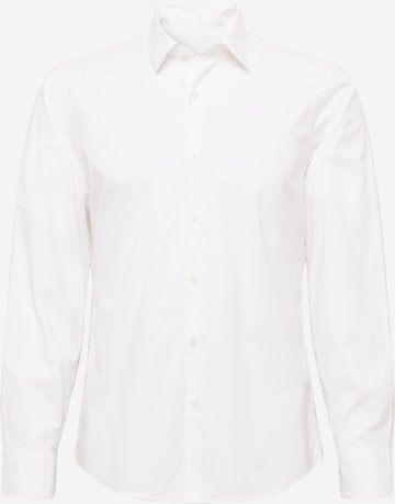 Abercrombie & Fitch Button Up Shirt 'POPLIN' in White: front