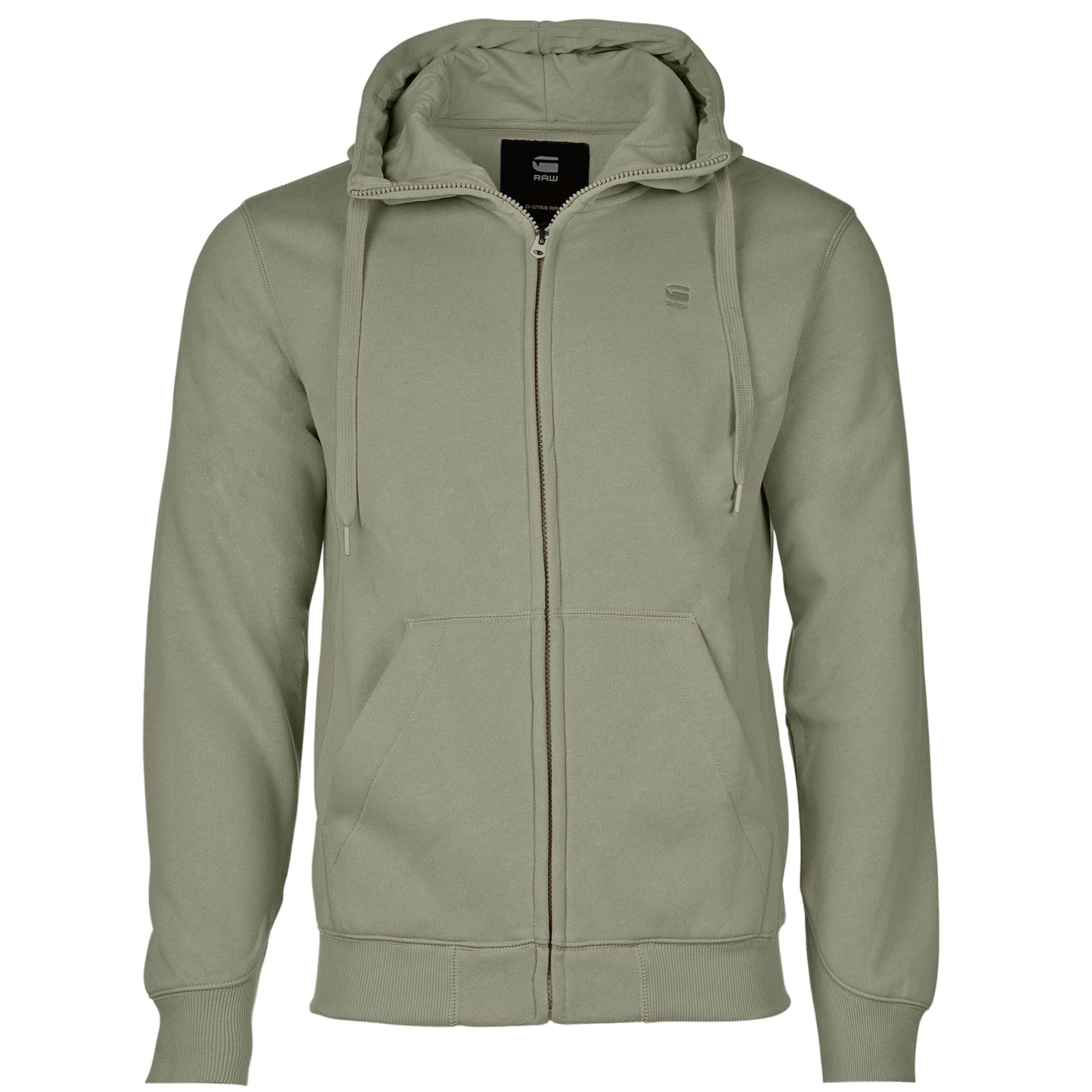 G-STAR Zip-Up Hoodie in Green: front