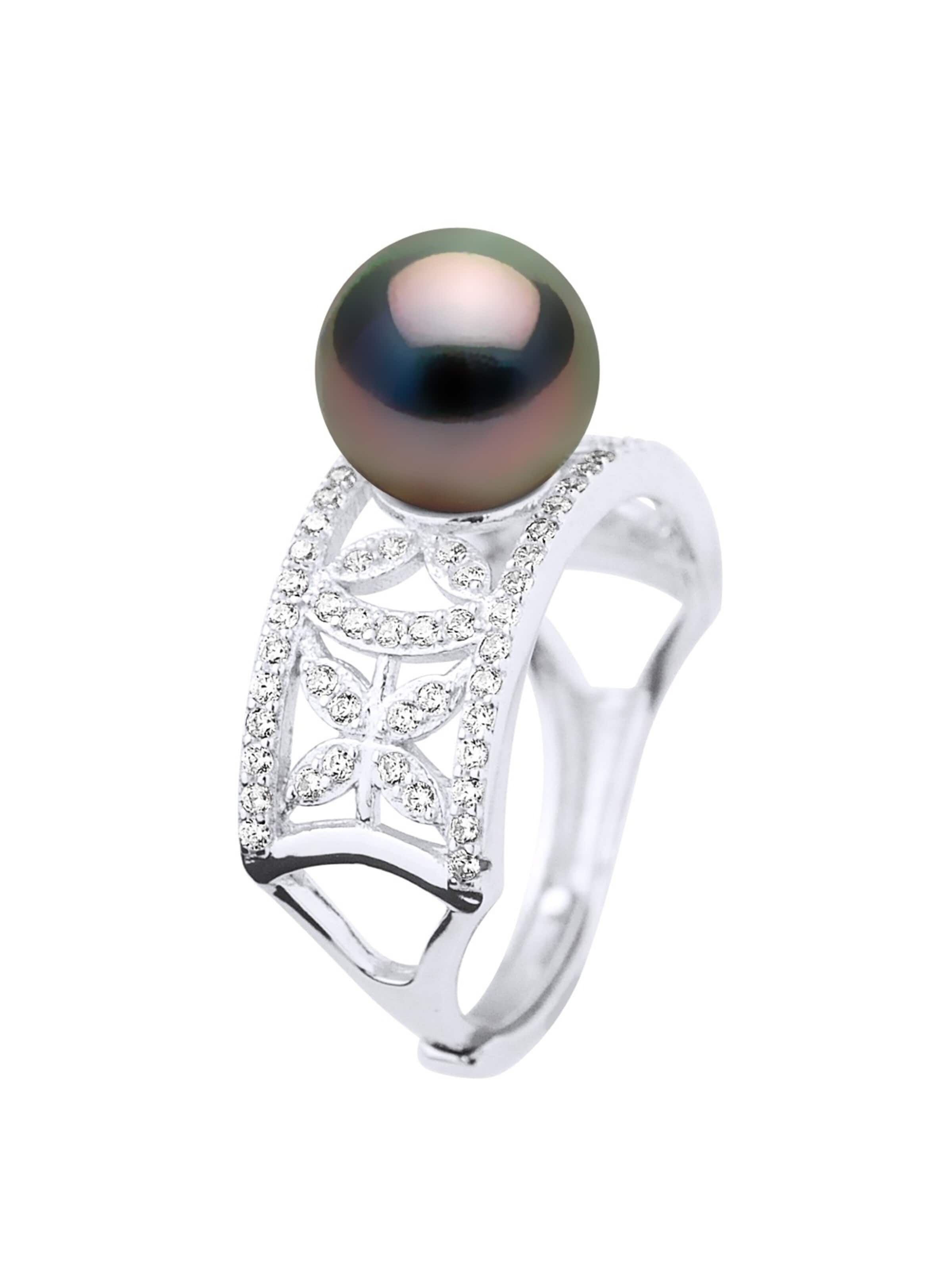Anello 'KALINA' di Ateliers Saint Germain in nero: frontale
