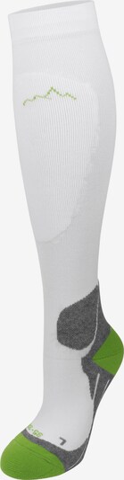 normani Chaussettes de sport en gris foncé / citron vert / blanc / blanc cassé, Vue avec produit