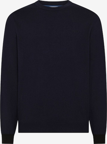 SUN68 Sweater 'Navy Blue Wool and Cotton Crew Neck Sweater' in Blue: front