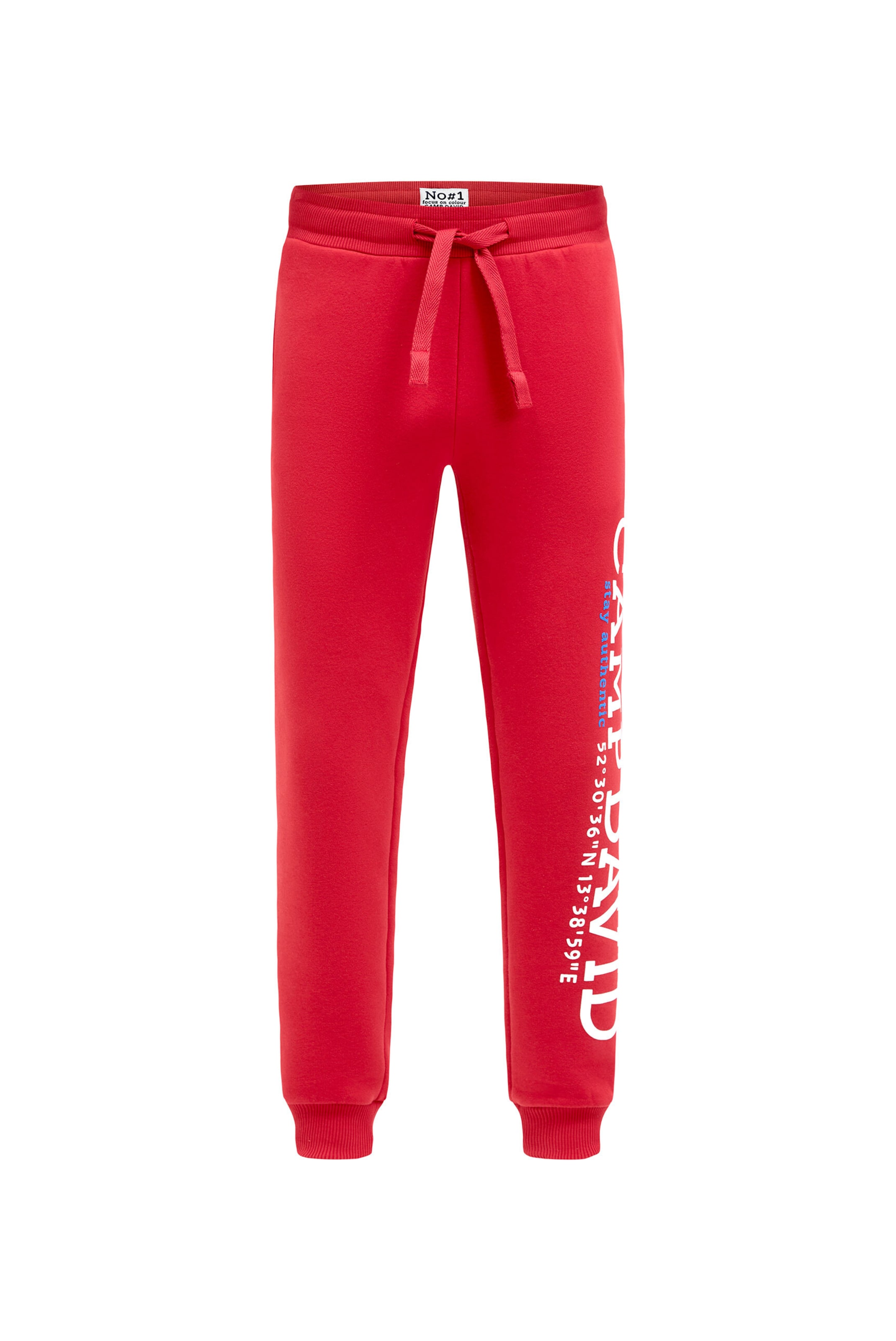 CAMP DAVID Regular Pants in Red: front