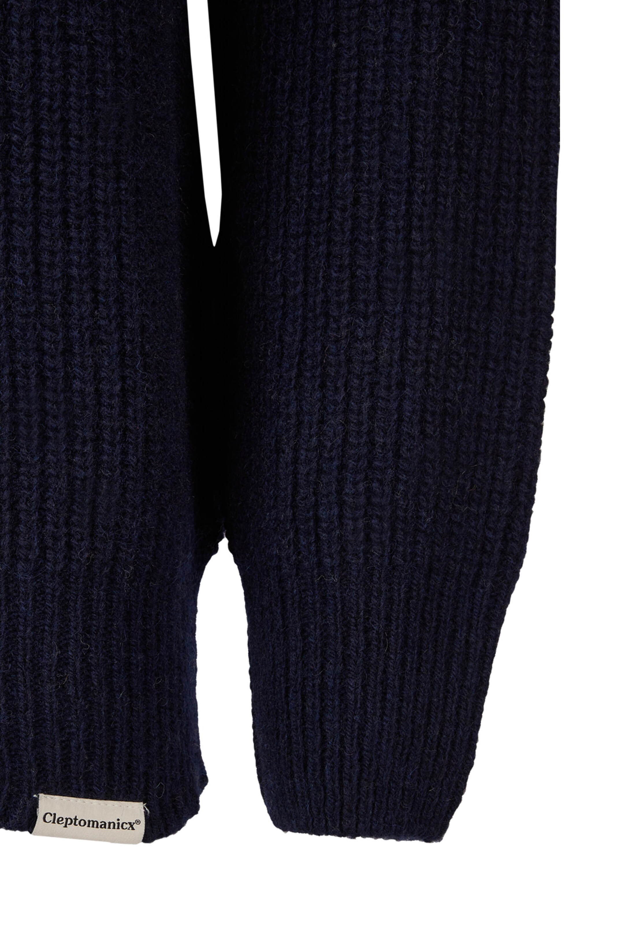 Cleptomanicx Pullover 'Crewneck Ribber' in Blau