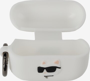 Karl Lagerfeld Калъф за смартфон 'Silicone Choupette AirPods 3' в бяло