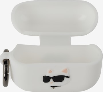 Karl Lagerfeld Калъф за смартфон 'Silicone Choupette AirPods 3' в бяло