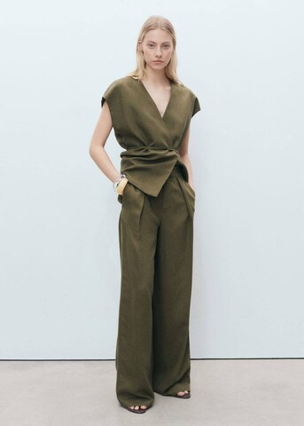 MANGO Wide Leg Hose 'Ferraro' in Grün