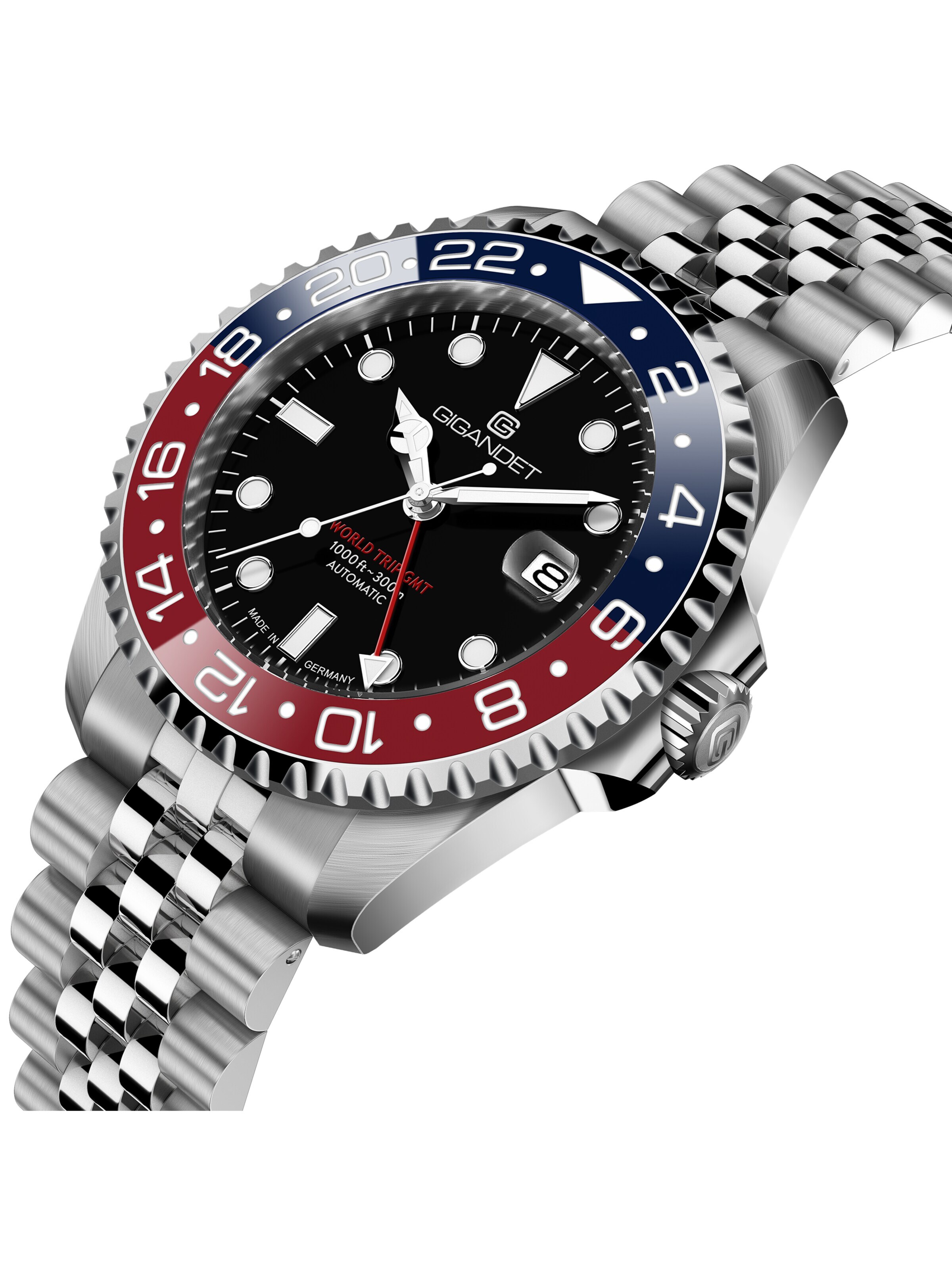 Gigandet Analoguhr 'WORLD TRIP GMT CERAMIC'‌‌‌‌‌‌‌‌ in Silber