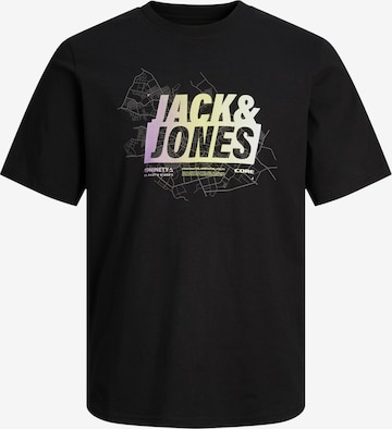 JACK & JONES Póló 'MAP SUMMER' - fekete