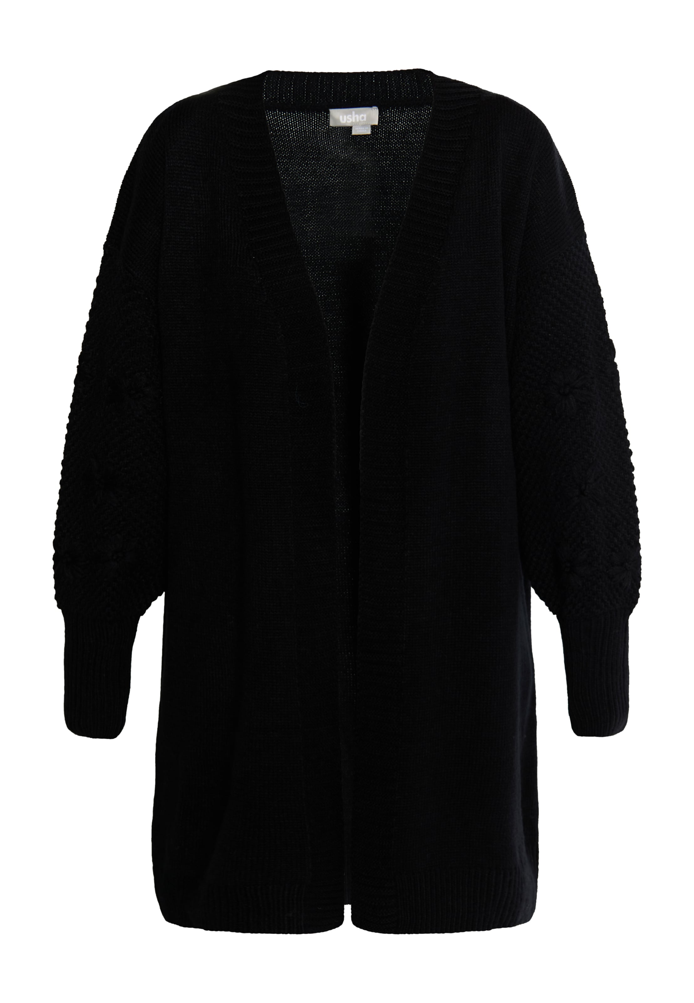 Usha Πλεκτή ζακέτα σε μαύρο: μπροστά