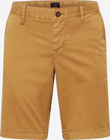 Pantalon chino BOSS en beige : devant