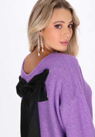 faina - Casaco de malha 'Fashion Look' em roxo