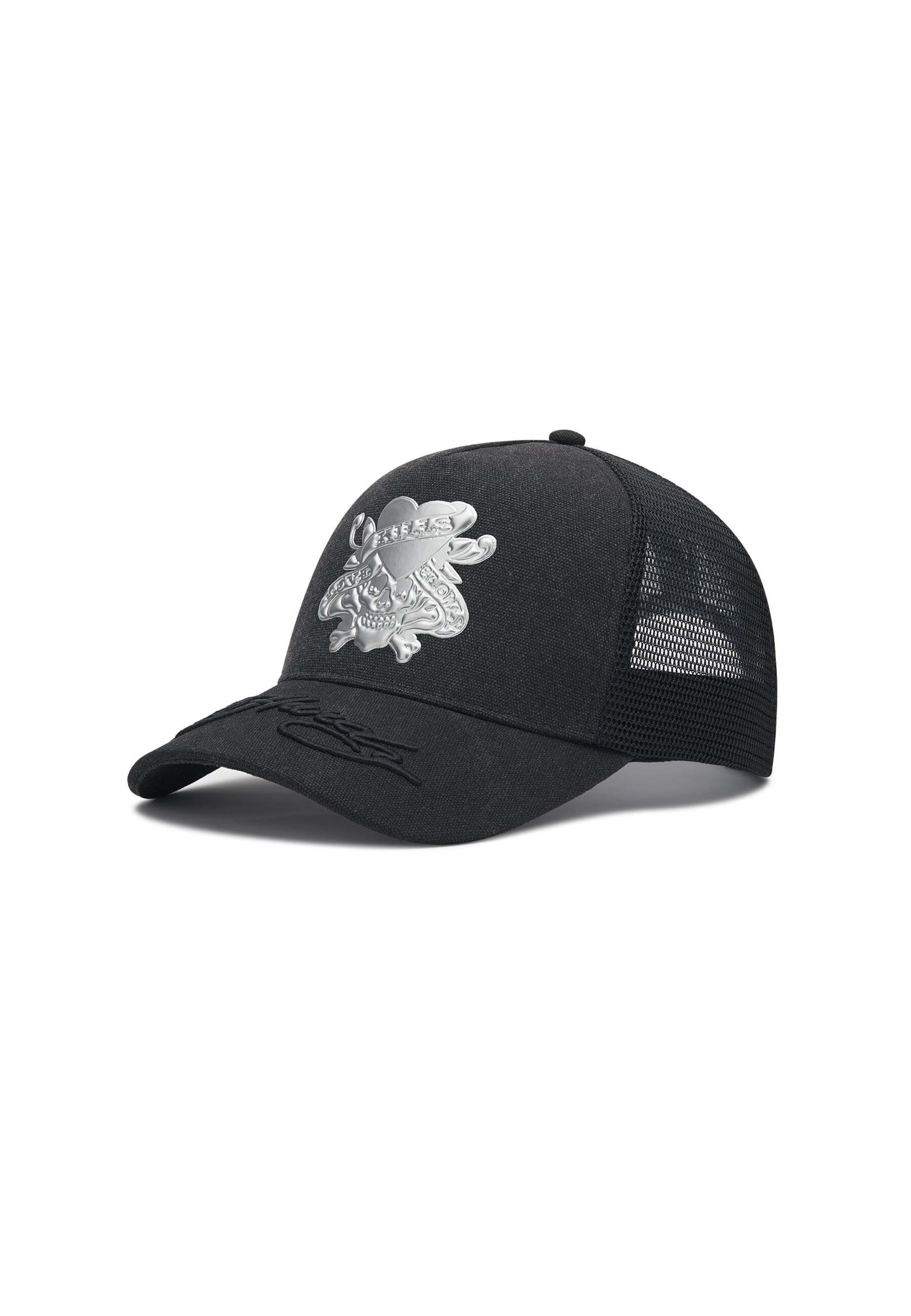 Ed Hardy Cap 'Love Kills Slowly' in Black: front
